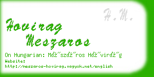 hovirag meszaros business card